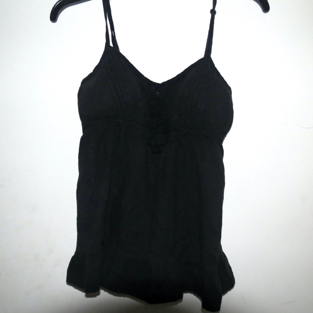 Black ruffled top